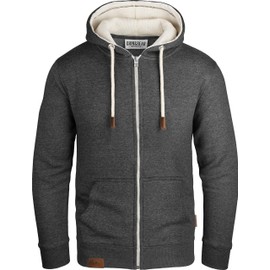 Grin&Bear GEC490 Men's Contrast Hooded Jumper, Hoodie with Fleece Inside - charcoal, size: l