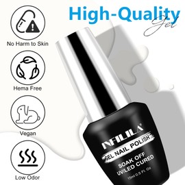 NXJ INFILILA White Gel Nail Polish, 15ML Soak Off White UV Gel Nail Polish, One-Stroke Coloring Gift for Women Art Manicure Salon DIY Design Decoration at Home S02