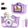 Kids Camera,HD Digital Video Camera with Protective Cover,Childrens Toys for 3 4 5 6 7 8 9 Year Old Boys/Girls,Selfie Camera for Kids,Christmas Birthday Gifts with 32GB SD Card (Unicorn Purple)