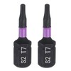sourcing map 2pcs T7 Torx Screwdriver Bit 1/4" Hex Shank