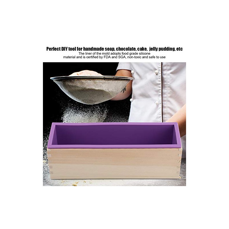 Moldes de jabón de Silicona, Caja de Madera, Capacidad Rectangular