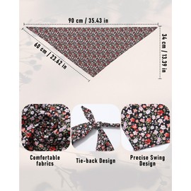 AWAYTR 4 Pcs Triangle Head Scarf Headband for Women Hair Bandanas for Women's Hair Boho Kerchief Headbands (White + Curry + Pink Crushed + Black Crushed)