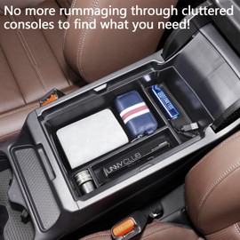 EDBETOS CRV Console Organizer Tray Compatible with 2023 2024 2025 2026 Honda CR-V Accessories CRV Hybrid/EX/EX-L/LX/SE/Sport/Touring Armrest Box Insert Tray Interior Storage Box,ABS Black Trim