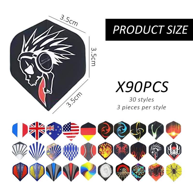 KRYMSON 90 Piece Dart Flights, Durable Dart Accessories, Dart Flight