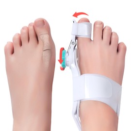 Bunion Corrector for Women Men Big Toe, 2025 Upgraded Adjustable Bunions Fix for Relief, Orthopedic Toe Correction with Anti-slip Heel Strap, Suitable for Left and Right Feet, Day Night Support, 1PC