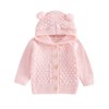 Baby Girl Boy Button Down Hooded Cardigan Winter Warm Sweater