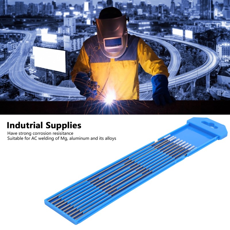 10pcs Tungsten Electrode Rod WZ8 Argon Arc White Tip Welding