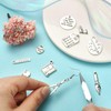 Ornazy 100pcs 10 Styles Craft Supplies Antique Silver School Teacher