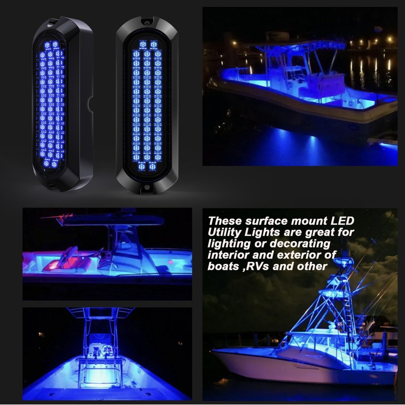 Larlansz Blue 40LED Waterproof Zinc Alloy Deck Transom Stern Led