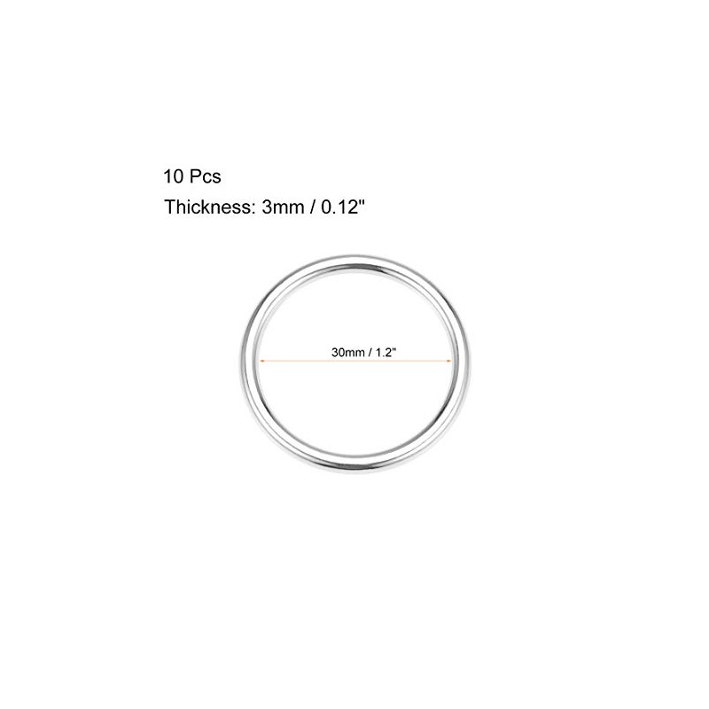 sourcing map O Ring Buckle 30mm(1.2") ID 3mm Thickness Zinc