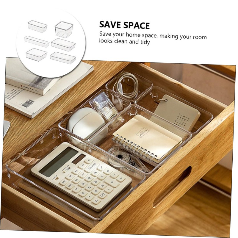 LABRIMP 6pcs Transparent Organizers for Home Storage Multi-purpose Tableware Holders