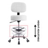 KKTONER Swivel Round Rolling Stool PU Leather with Adjustable Foot