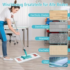 Pack of 6 Thick Mop Cover Replacement Parts for Leifheit Profi XL Micro Duo, Professional XL Cotton Plus All Handles, Floor Mop, Microfibre Replacement Cover for All Floors (Leifheit Profi XL Micro