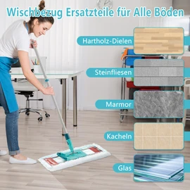 Pack of 6 Thick Mop Cover Replacement Parts for Leifheit Profi XL Micro Duo, Professional XL Cotton Plus All Handles, Floor Mop, Microfibre Replacement Cover for All Floors (Leifheit Profi XL Micro