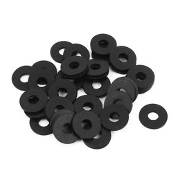 TOP-VIGOR 50Pcs Rubber Flat Washers, 16mm OD 6mm ID 1.5mm Thickness Heavy Duty Black Rubber Grommet Vibration Damping Pads Sealing Gasket Washers for Faucet Pipe Water Hose Fastener Bolt