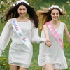 TxscOxwP1 7 Pieces Bachelorette Sashes Set - White Glitter Leather