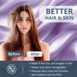 WLOSJ 100% Silk Pillow Cases King Size Mulberry Silk Pillowcase for Hair and Skin 22 Momme Highest Grade 6A Silk with Hidden Zipper 20 x 36 Inches 1PC, Lavender