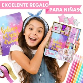 Kit de Diario DIY Nollh para Niñas - 26 Piezas Regalos para Niñas Adolescentes y Preadolescentes, Cosas Modernas, Rellenos de Media Cesta, Set de Pape