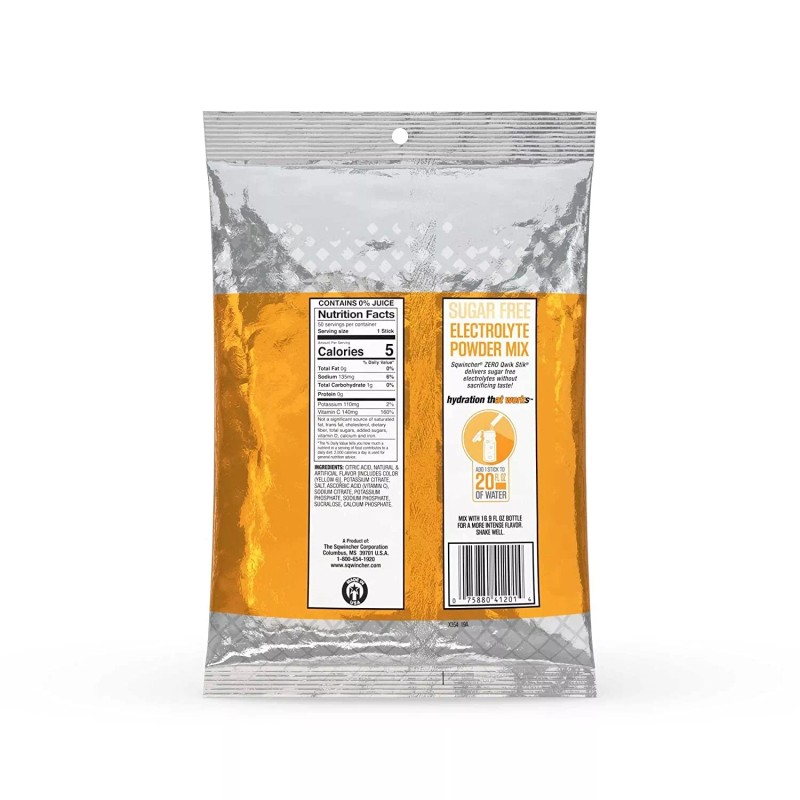 Sqwincher Zero Qwik Stik Sugar Free, Orange, .11 0z (Pack