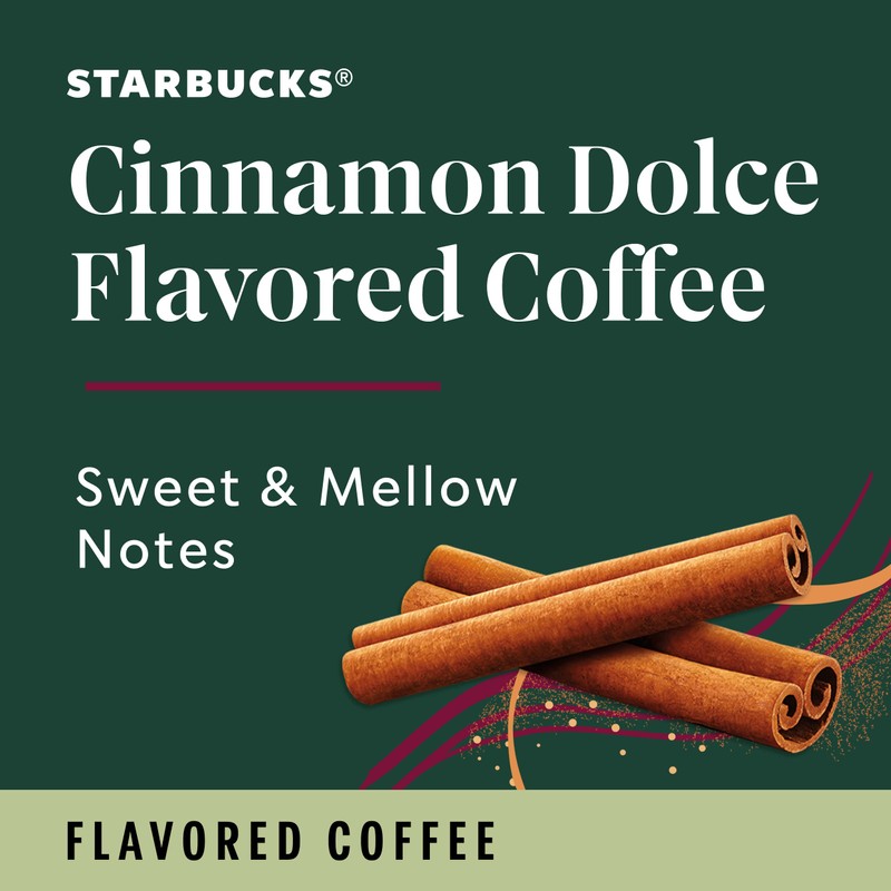 Starbucks Ground Coffee, Cinnamon Dolce Flavored Coffee, Naturally Flavored, 100%