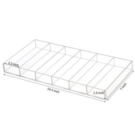 Acrylic Sunglasses Organizer, 6 Slot Clear Eyeglasses Storage Case, Eyewear Display Tray for Sunglasses, Fashion Eye Wear, Protective Glasses 2PCS