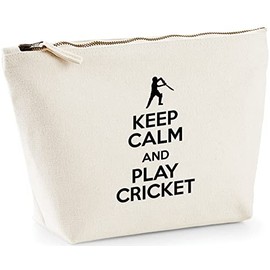 Hippowarehouse Keep Calm and Play Cricket printed make up cosmetic wash bag 18x19x9cm