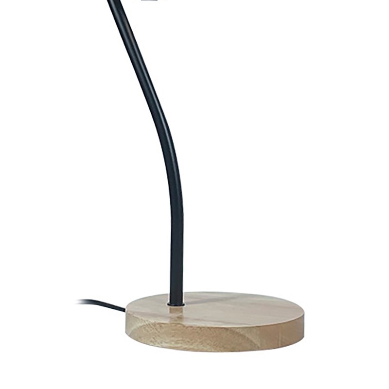 Table Lamp with Cloth Pleated Lampshade Metal Modern Nightstand Bedside