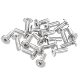 sourcing map M3-0.5 x 8mm 20Pcs Flat Round Head Screws 304 Stainless Steel Phillips Drive Machine Screws Hardware Fastener for Furniture Connection