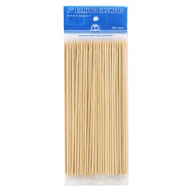 Royal 6 Inch Bamboo Skewers, Round, for Grilling Meat, Satays, and Skewered Vegetables, Package of 100