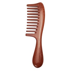 Louise Maelys Wide Tooth Hair Comb for Curly Hair - Red Sandalwood Detangler Comb for Women