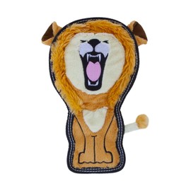 Outward Hound Invincibles Tough Seamz Juguete de Peluche Resistente sin Relleno para Perros, Juguete para Perro Resistente chirriante, Mediano, león