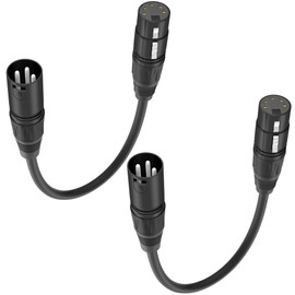 HOSONGIN 3 Pin to 5 Pin DMX Lighting Cable 2 Pack, 3Pin Male to 5Pin Female XLR/DMX Adapter Cable - 12 inch