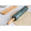 Fox Run Marble Rolling Pin and Base, Green 2.5 x