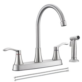 Vsunhoo Kitchen Faucet with Sprayer, Brushed Nickel Stainless Steel, 3-Hole RV Utility Touch Kitchen Faucet with Side Sprayer, TDLKF29L