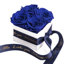 Flowerbox Happy Birthday – Rose box with infinity roses, durable 3 years – Birthday gift for women