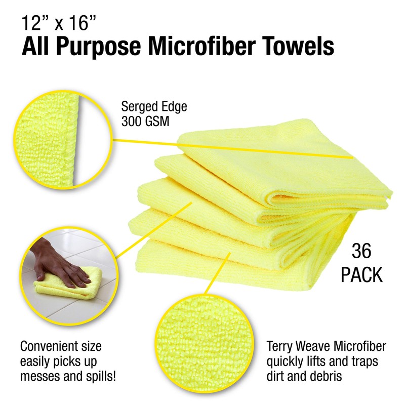 Eurow 300 GSM Microfiber Cleaning Cloths, Soft, Streak-Free, Lint-Free, Ultra