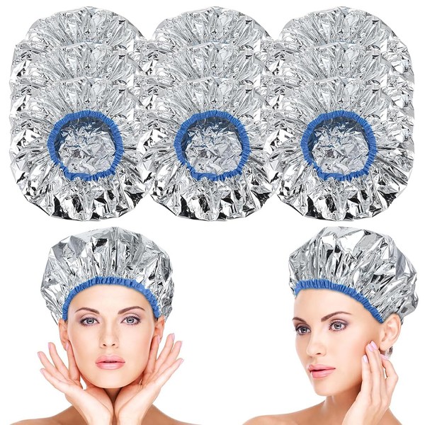 ZUWIJEQ Pack of 9 Heat Caps, Aluminium Foil Shower Caps,
