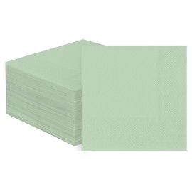 Horaldaily 50 Pack Cocktail Napkins, 5x5 Inches Disposable Paper Napkins for Party Anniversary Wedding Birthday Bridal Baby Shower (50,Sage Green）