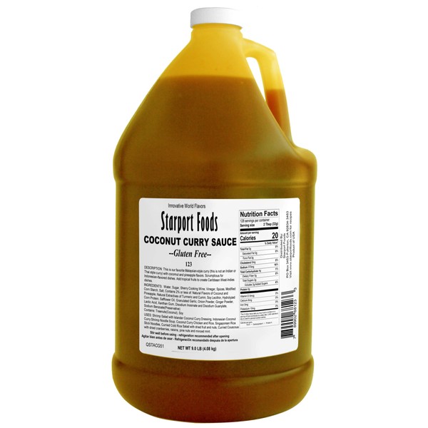 Starport Foods Coconut Curry Sauce - Gluten Free, Vegetarian, 1 gallon, NET WT 9.0 LB (144 OZ)