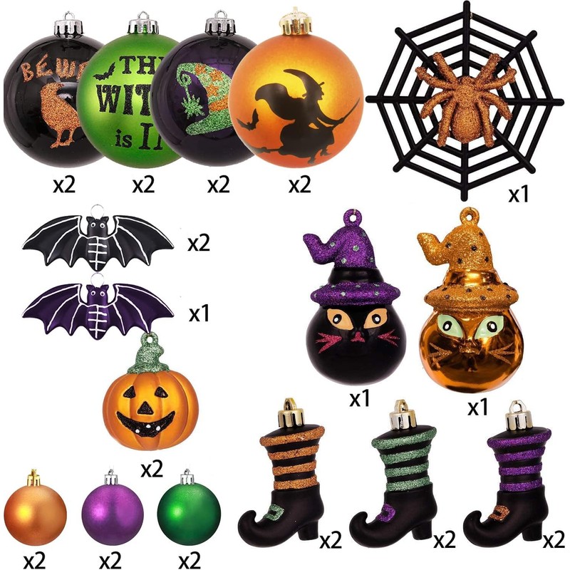 SVNVIOZ ハロウィン 飾り かぼちゃ 6cm ボールオーナメント 装飾 豪華 北欧 ハロウィーンボール