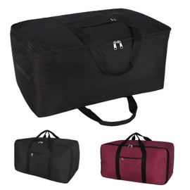 ITAVL 100L Large capacity Storage Bag,Sturdy 500D shiny material super strong,Ideal for bedding,Pillows,Duvets,Clothes or moving home use (Black, 32inch)