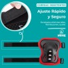 Set 6 Equipo De Protección Para Patinar, Bicicleta Patineta Rojo