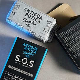 ANTIGUA BOTICA, S.O.S SKIN OPTIMAL SYSTEM, Jabón facial con carbón binchotan 3.18 oz (90 g).                                                          