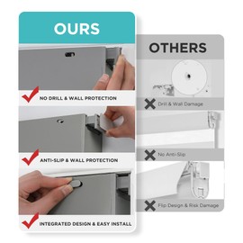 Joydeco No Drill Zebra Blinds for Windows, Cordless Dual-Layer Privacy Zebra Shades for Indoor Windows, Easy to Install, Light Filtering Sheer Blinds for Home (Grey,35 "W x 75 "H)