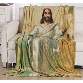 DÃ©cor&More Jesus Christ Religious 50" x 70" Oversized Super Soft Microplush Throw Blanket