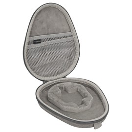 Geekria Shield Case for Neckband Bluetooth Headphones, Replacement Protective Hard Shell Neckband Headset Travel Carrying Bag with Cable and Charger Storage (Brown)