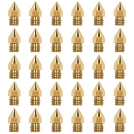 Batheidon 3D Printer Brass Nozzles, 3D Printer Accessories, Accessories for 3D Printers - 0.2 mm to 1.0 mm for Ender 3 Series and Compatible 3D Printers, 30 Pieces