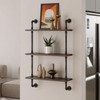 THRONKENGER Industrial Pipe Shelf,Rustic Floating Shelves with Wood Plank,Farmhouse Kitchen