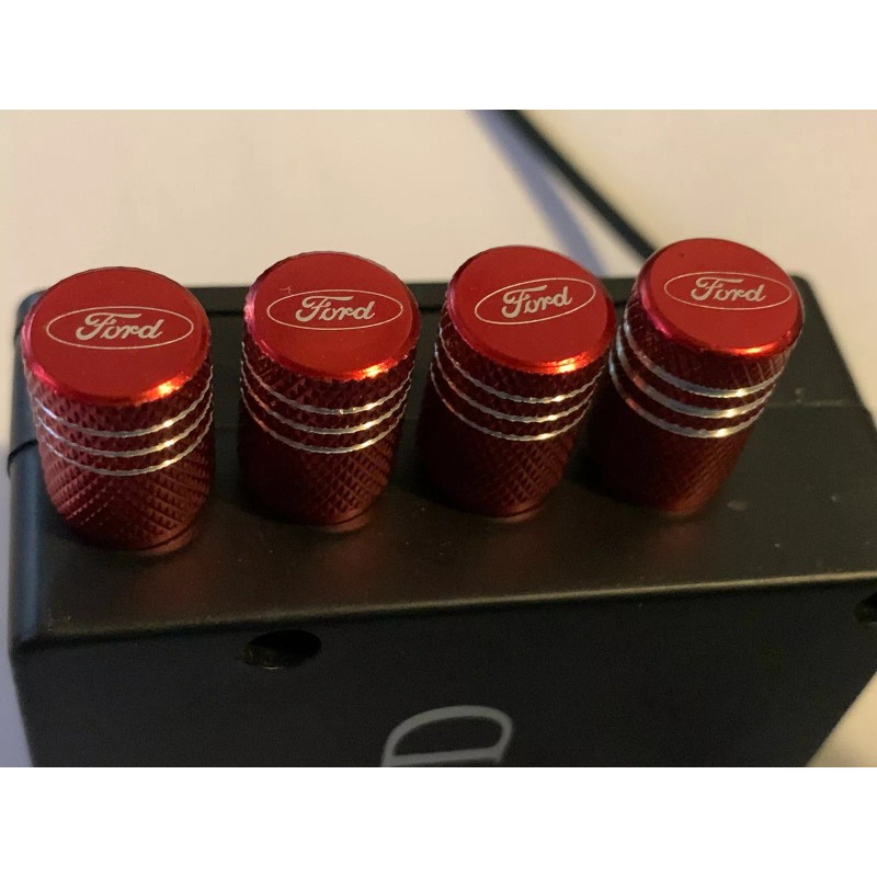 OEM 4x RED FORD Tire Valve Stem Caps For Car,