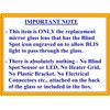 Replacement Blind Spot Mirror Glass with Full Size Adhesive for
